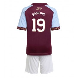 Aston Villa Jadon Sancho #19 Thuis tenue Kids 2025-26 Korte Mouw (+ Korte broeken)